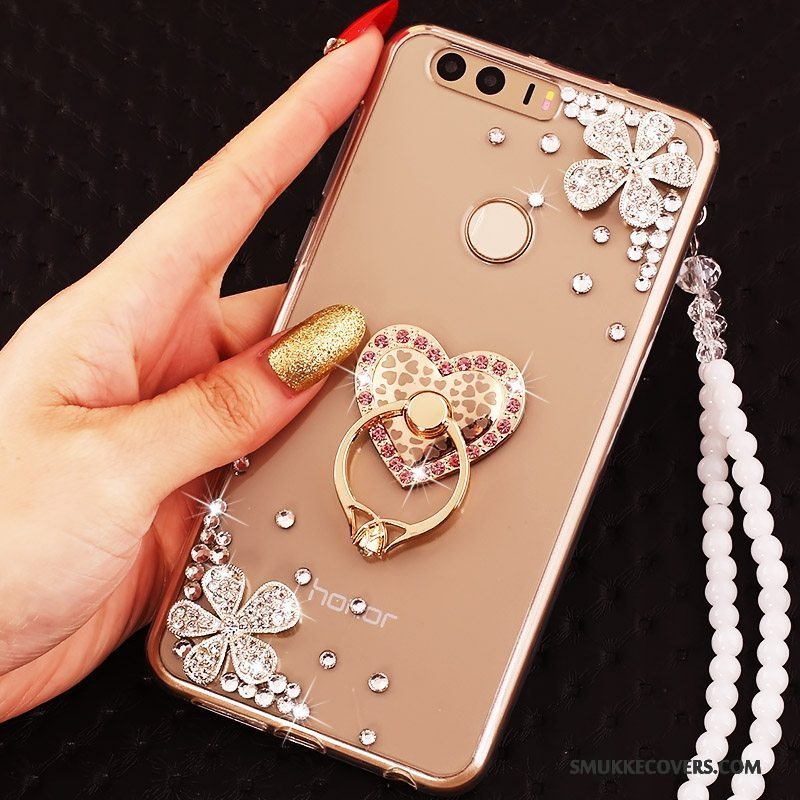 Etui Huawei P9 Strass Guld Ring, Cover Huawei P9 Beskyttelse Telefon