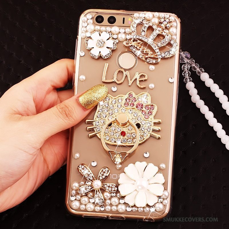 Etui Huawei P9 Strass Guld Ring, Cover Huawei P9 Beskyttelse Telefon