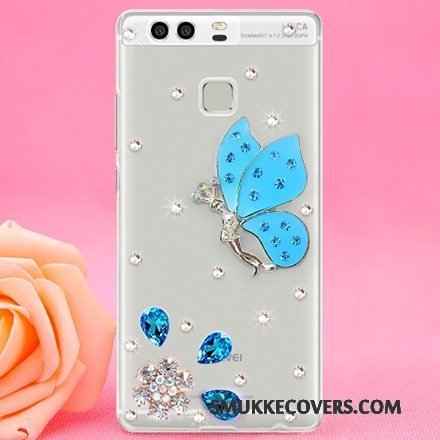 Etui Huawei P9 Strass Hård Telefon, Cover Huawei P9 Beskyttelse Gennemsigtig Tynd