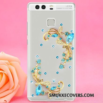 Etui Huawei P9 Strass Hård Telefon, Cover Huawei P9 Beskyttelse Gennemsigtig Tynd