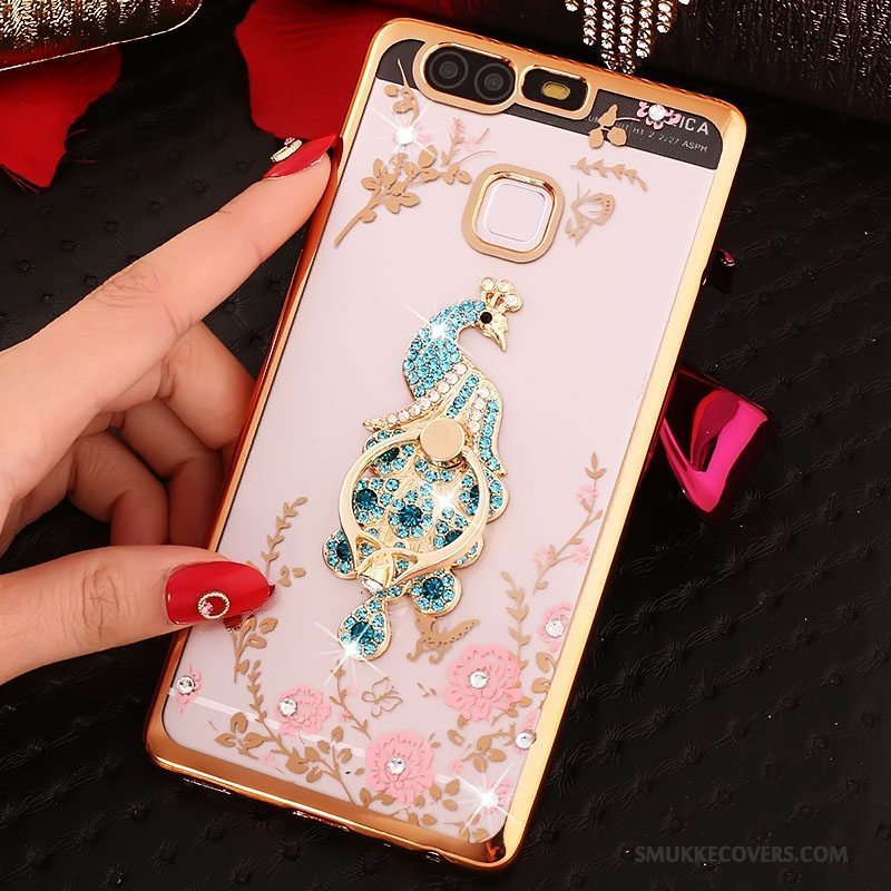 Etui Huawei P9 Strass Ring Lyserød, Cover Huawei P9 Beskyttelse Telefon