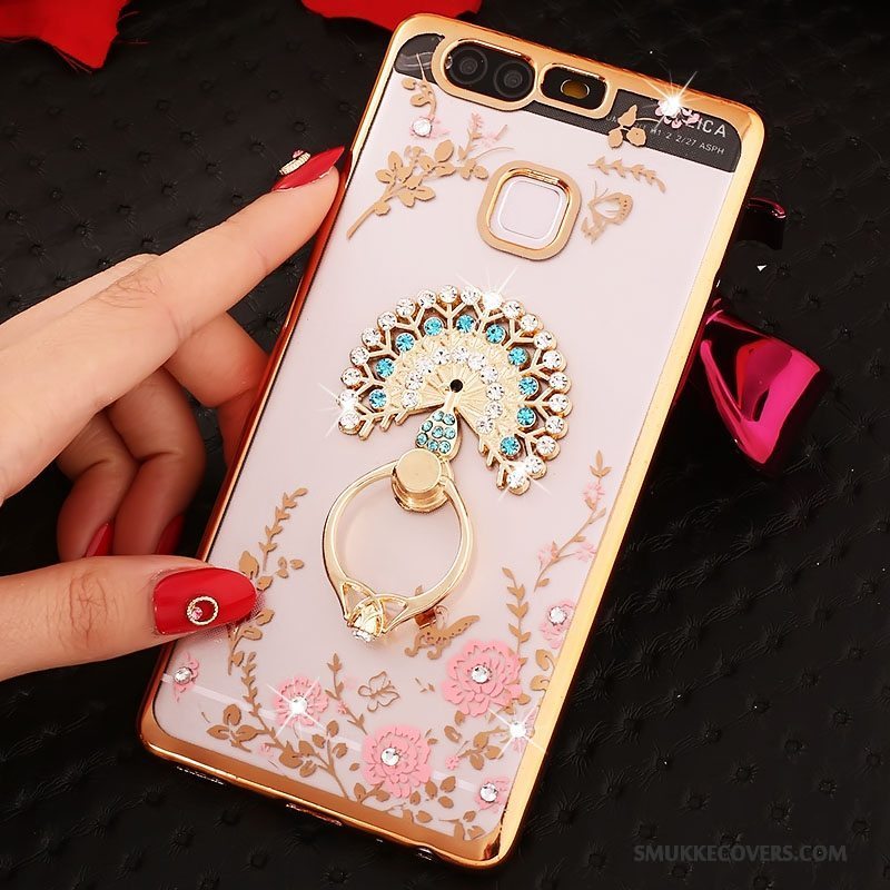 Etui Huawei P9 Strass Ring Lyserød, Cover Huawei P9 Beskyttelse Telefon