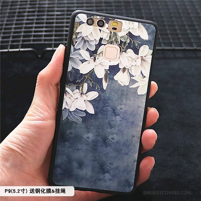 Etui Huawei P9 Tasker Kinesisk Stil Anti-fald, Cover Huawei P9 Relief Telefonnubuck