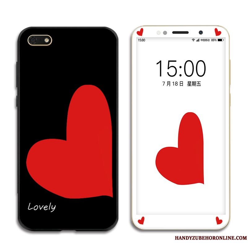 Etui Huawei Y5 2018 Beskyttelse Skærmbeskyttelse Sort, Cover Huawei Y5 2018 Farve Smuk Telefon