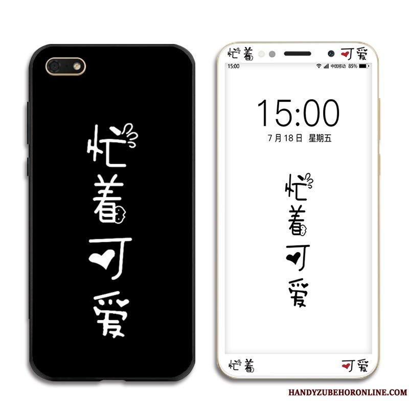 Etui Huawei Y5 2018 Beskyttelse Skærmbeskyttelse Sort, Cover Huawei Y5 2018 Farve Smuk Telefon