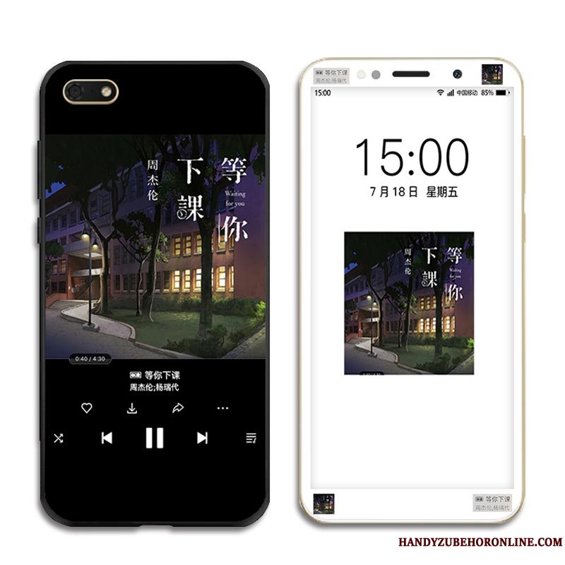 Etui Huawei Y5 2018 Beskyttelse Skærmbeskyttelse Sort, Cover Huawei Y5 2018 Farve Smuk Telefon