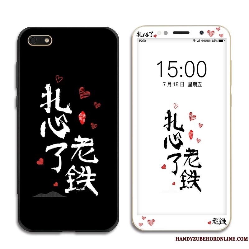 Etui Huawei Y5 2018 Beskyttelse Skærmbeskyttelse Sort, Cover Huawei Y5 2018 Farve Smuk Telefon