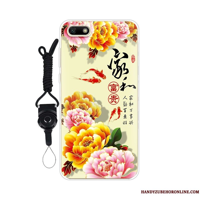 Etui Huawei Y5 2018 Blød Anti-fald Tilpas, Cover Huawei Y5 2018 Beskyttelse Af Personlighed Hængende Ornamenter