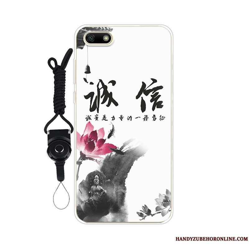 Etui Huawei Y5 2018 Blød Anti-fald Tilpas, Cover Huawei Y5 2018 Beskyttelse Af Personlighed Hængende Ornamenter