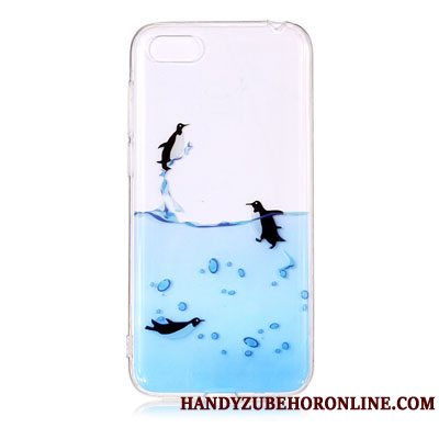 Etui Huawei Y5 2018 Blød Blå Hængende Ornamenter, Cover Huawei Y5 2018 Cartoon Telefon