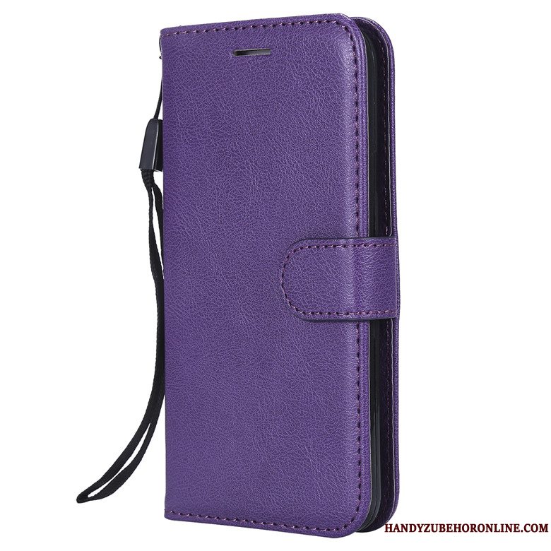 Etui Huawei Y5 2018 Blød Solid Farve Lilla, Cover Huawei Y5 2018 Læder Telefonanti-fald