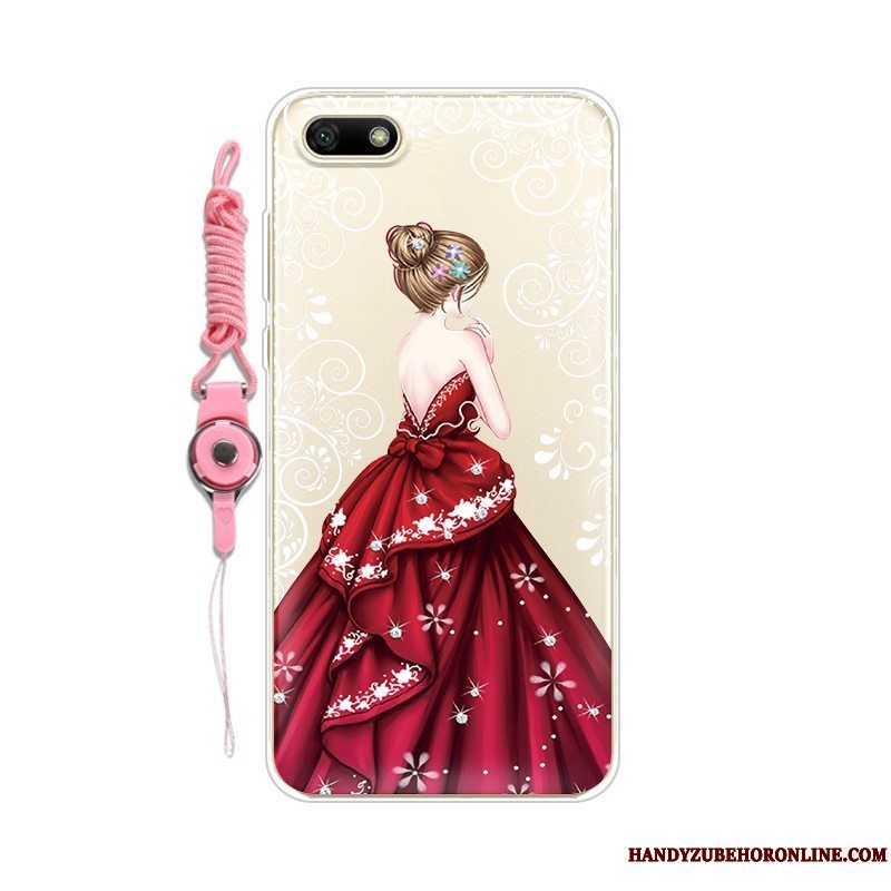 Etui Huawei Y5 2018 Blød Telefonhængende Ornamenter, Cover Huawei Y5 2018 Beskyttelse Lilla Tilpas