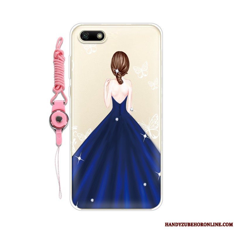 Etui Huawei Y5 2018 Blød Telefonhængende Ornamenter, Cover Huawei Y5 2018 Beskyttelse Lilla Tilpas