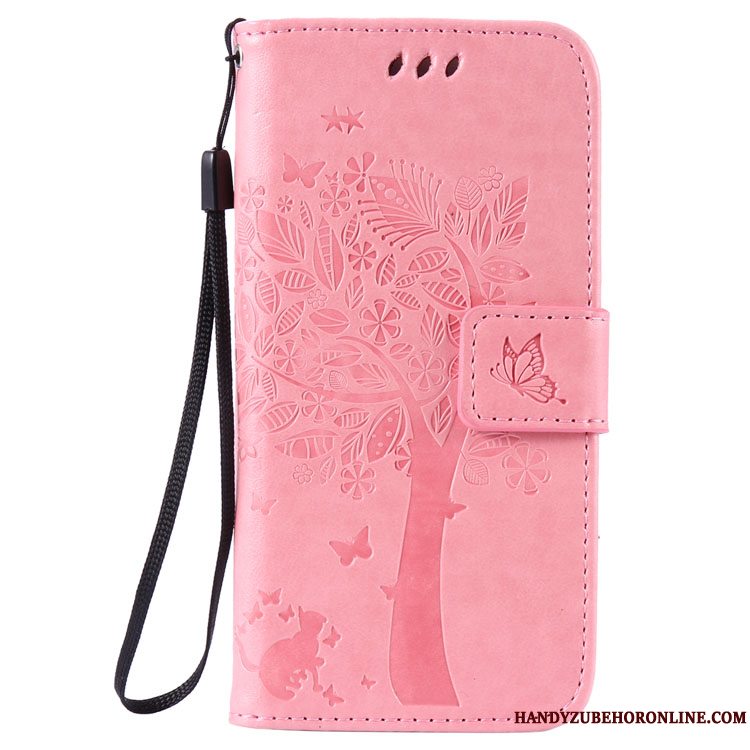 Etui Huawei Y5 2018 Læder Kat Sommerfugle, Cover Huawei Y5 2018 Beskyttelse Prægning Grå