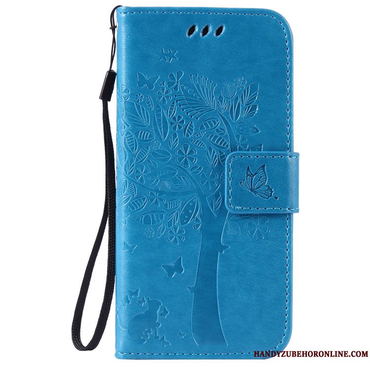 Etui Huawei Y5 2018 Læder Kat Sommerfugle, Cover Huawei Y5 2018 Beskyttelse Prægning Grå