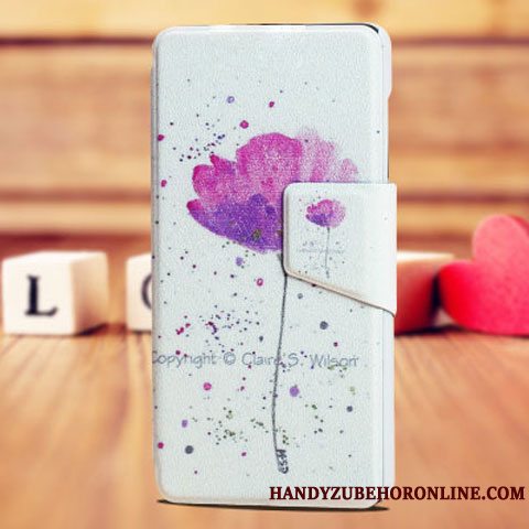 Etui Huawei Y5 2018 Læder Lilla, Cover Huawei Y5 2018 Beskyttelse