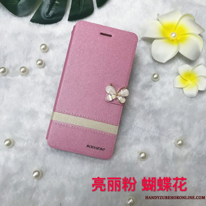 Etui Huawei Y5 2018 Læder Lyserød Telefon, Cover Huawei Y5 2018 Beskyttelse