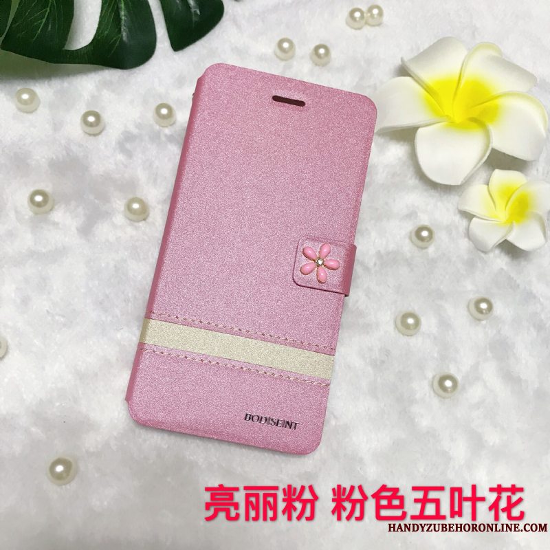 Etui Huawei Y5 2018 Læder Lyserød Telefon, Cover Huawei Y5 2018 Beskyttelse