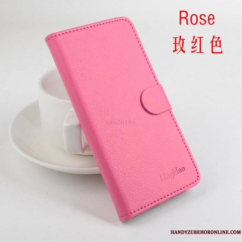 Etui Huawei Y5 2018 Læder Mønster Litchi, Cover Huawei Y5 2018 Beskyttelse Kort Blå