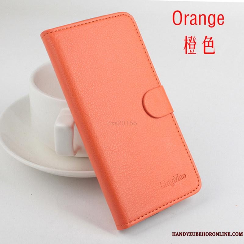 Etui Huawei Y5 2018 Læder Mønster Litchi, Cover Huawei Y5 2018 Beskyttelse Kort Blå