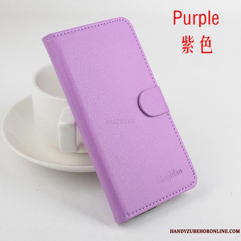 Etui Huawei Y5 2018 Læder Mønster Litchi, Cover Huawei Y5 2018 Beskyttelse Kort Blå