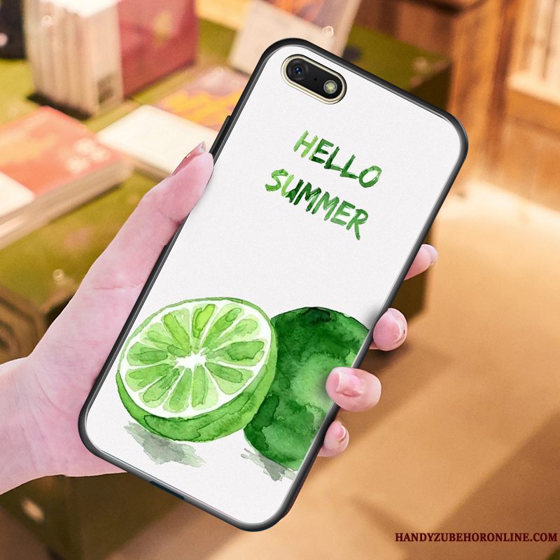 Etui Huawei Y5 2018 Silikone Ungdom Hængende Ornamenter, Cover Huawei Y5 2018 Blød Telefongrøn