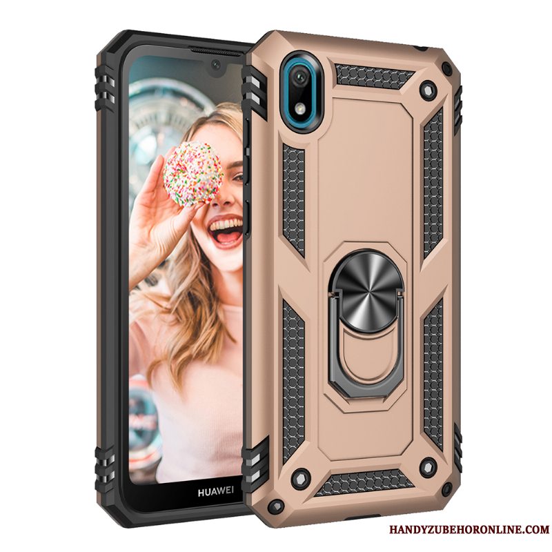 Etui Huawei Y5 2019 Blød Hård Guld, Cover Huawei Y5 2019 Beskyttelse Anti-fald