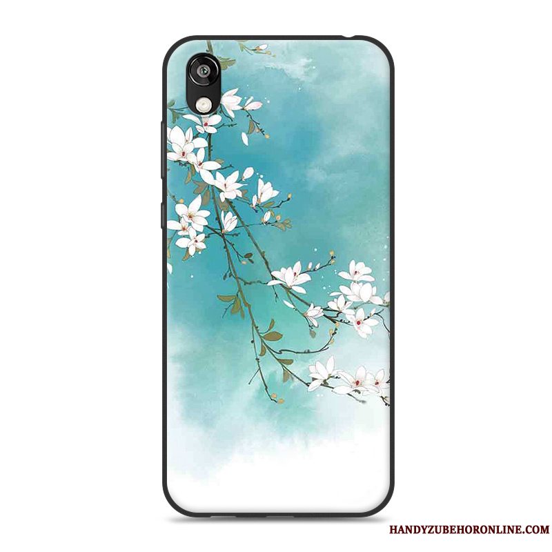 Etui Huawei Y5 2019 Blød Plomme Blomst Telefon, Cover Huawei Y5 2019 Silikone Simple Kinesisk Stil