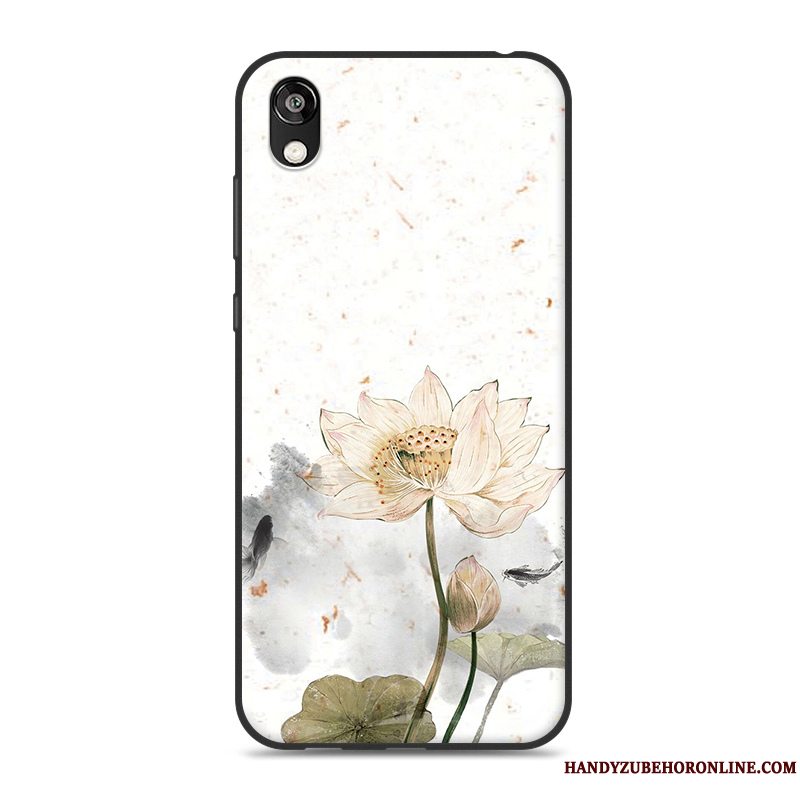 Etui Huawei Y5 2019 Blød Plomme Blomst Telefon, Cover Huawei Y5 2019 Silikone Simple Kinesisk Stil