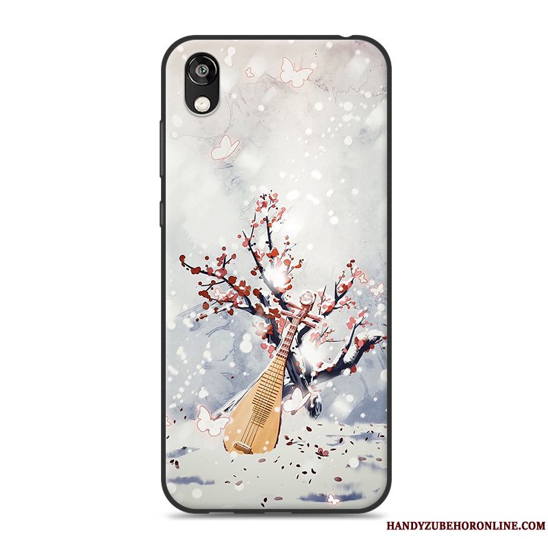 Etui Huawei Y5 2019 Blød Plomme Blomst Telefon, Cover Huawei Y5 2019 Silikone Simple Kinesisk Stil