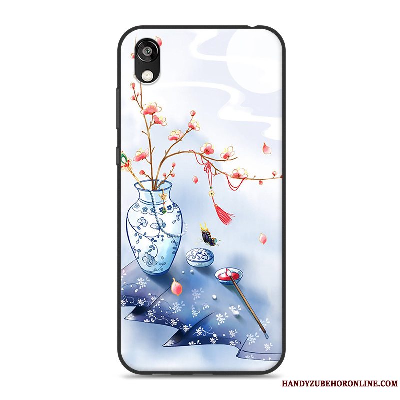 Etui Huawei Y5 2019 Blød Plomme Blomst Telefon, Cover Huawei Y5 2019 Silikone Simple Kinesisk Stil