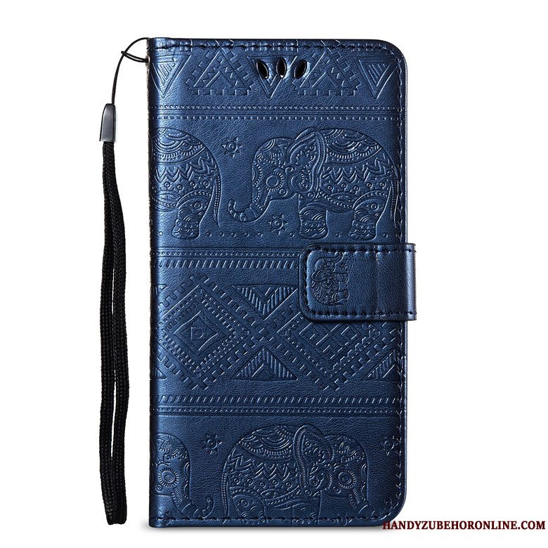 Etui Huawei Y5 2019 Folio Stor Telefon, Cover Huawei Y5 2019 Læder Rød Anti-fald