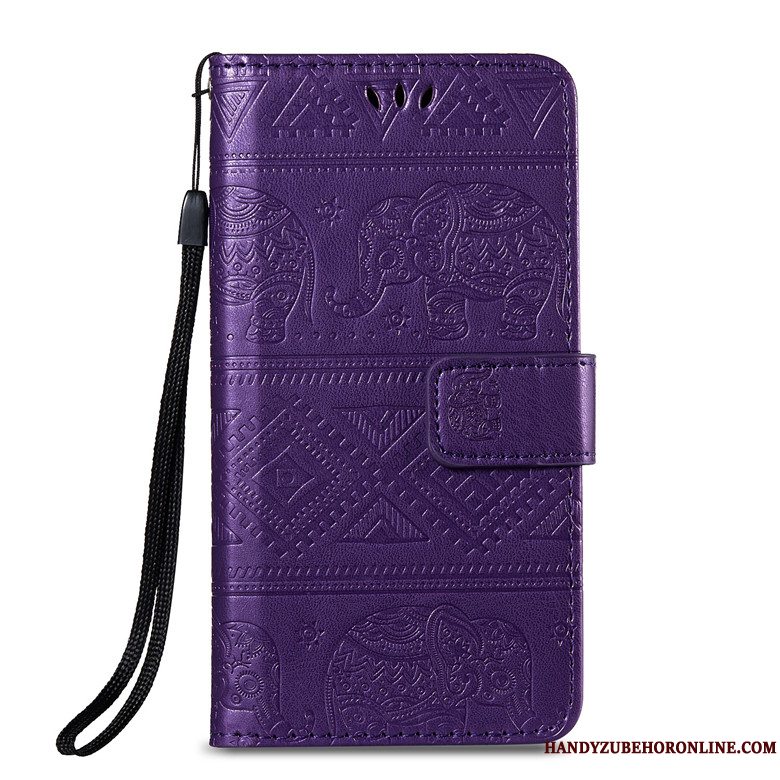 Etui Huawei Y5 2019 Folio Stor Telefon, Cover Huawei Y5 2019 Læder Rød Anti-fald