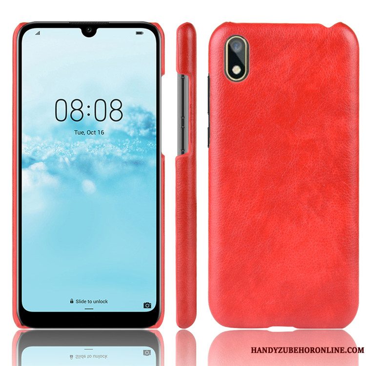 Etui Huawei Y5 2019 Læder Grå Telefon, Cover Huawei Y5 2019 Beskyttelse Litchi Mønster