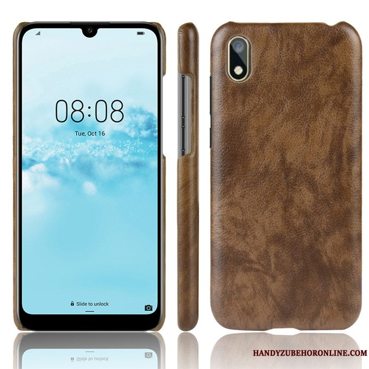 Etui Huawei Y5 2019 Læder Grå Telefon, Cover Huawei Y5 2019 Beskyttelse Litchi Mønster