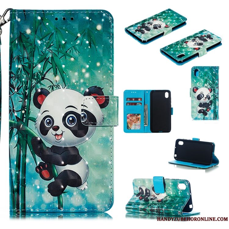 Etui Huawei Y5 2019 Læder Hvid Anti-fald, Cover Huawei Y5 2019 Silikone