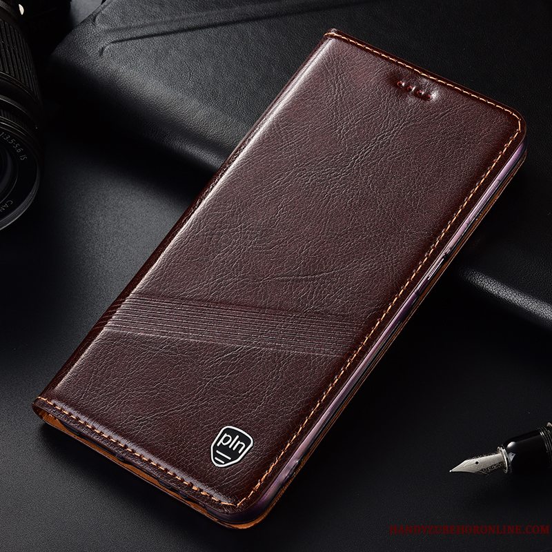 Etui Huawei Y5 2019 Læder Rød Telefon, Cover Huawei Y5 2019