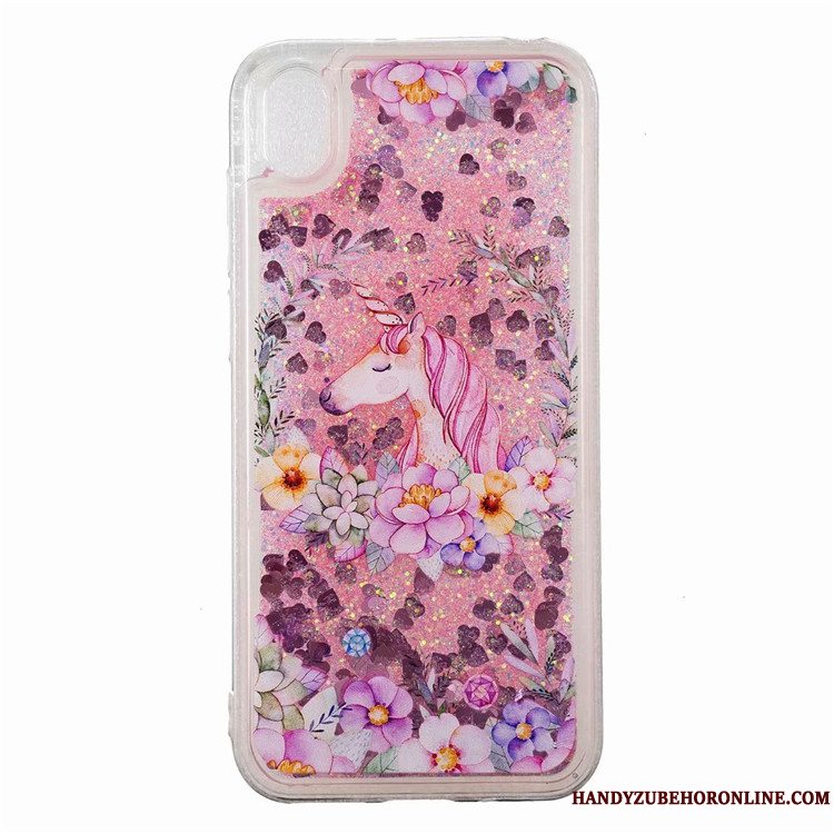 Etui Huawei Y5 2019 Mode Quicksand Lilla, Cover Huawei Y5 2019 Kreativ Telefontrend