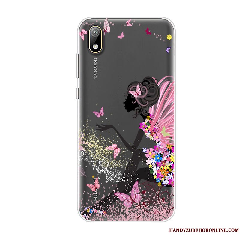 Etui Huawei Y5 2019 Silikone Sort Anti-fald, Cover Huawei Y5 2019 Cartoon Telefonsmuk