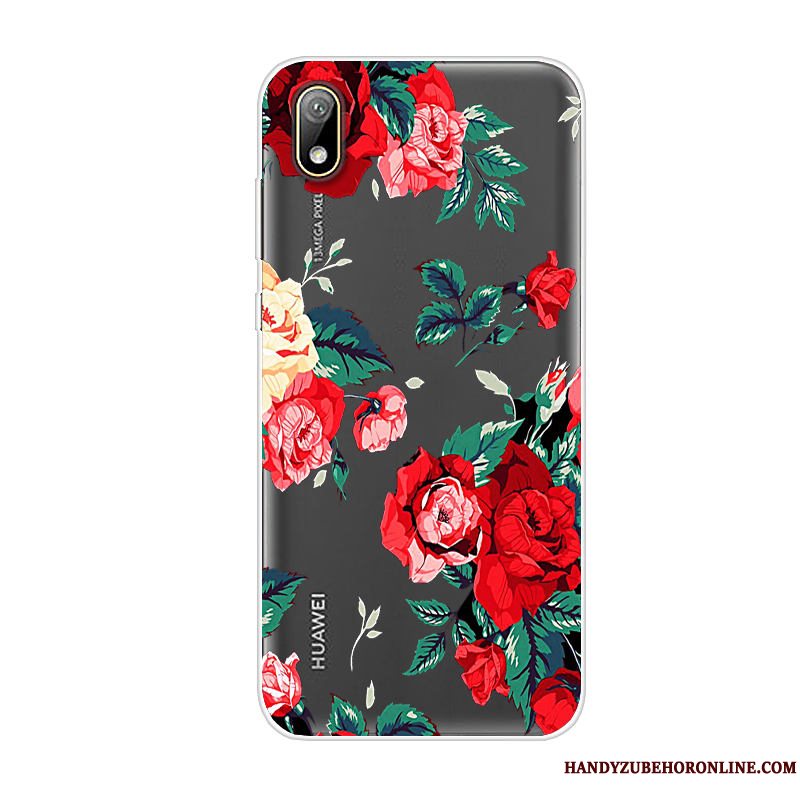 Etui Huawei Y5 2019 Silikone Sort Anti-fald, Cover Huawei Y5 2019 Cartoon Telefonsmuk