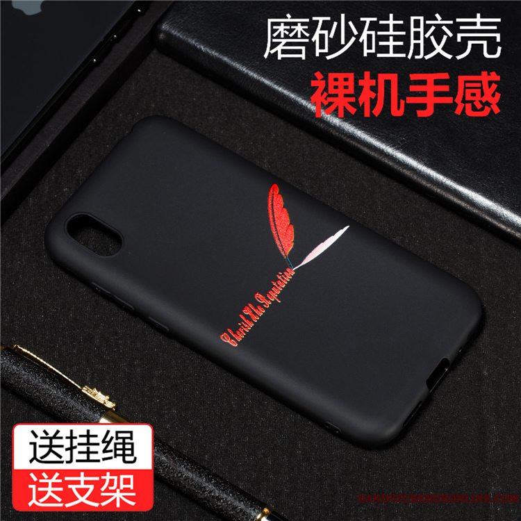 Etui Huawei Y5 2019 Silikone Telefonanti-fald, Cover Huawei Y5 2019 Beskyttelse Sort