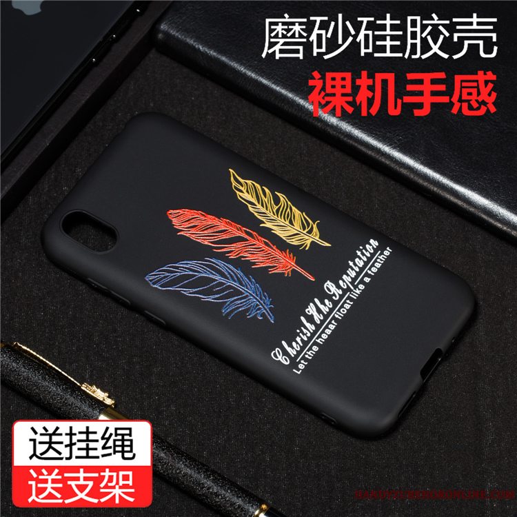 Etui Huawei Y5 2019 Silikone Telefonanti-fald, Cover Huawei Y5 2019 Beskyttelse Sort