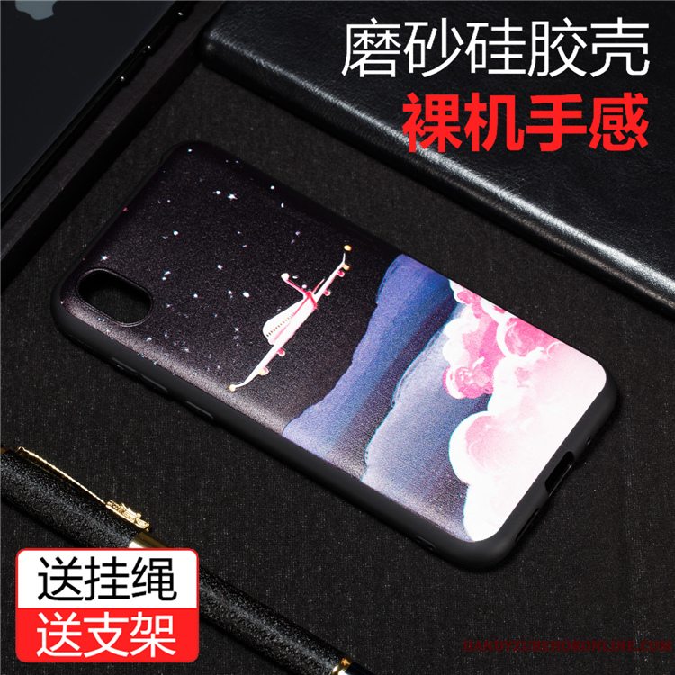 Etui Huawei Y5 2019 Silikone Telefonanti-fald, Cover Huawei Y5 2019 Beskyttelse Sort