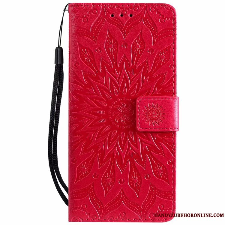 Etui Huawei Y5 2019 Tasker Lyserød Anti-fald, Cover Huawei Y5 2019 Læder Mønster Telefon