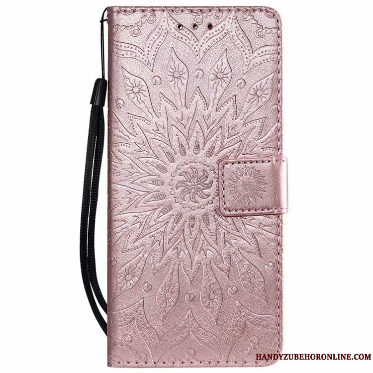 Etui Huawei Y5 2019 Tasker Lyserød Anti-fald, Cover Huawei Y5 2019 Læder Mønster Telefon