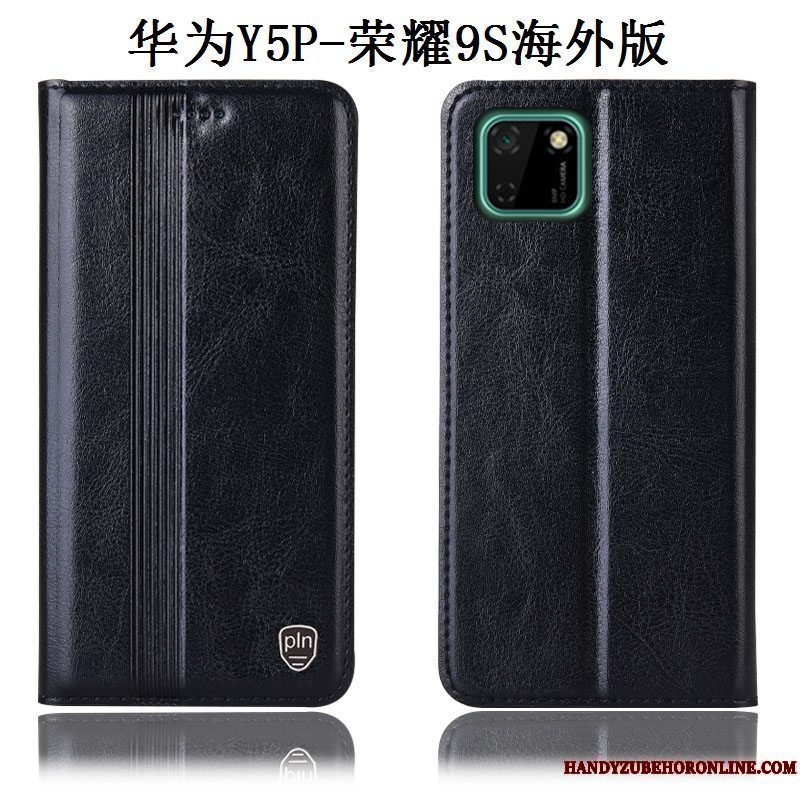 Etui Huawei Y5p Læder Anti-fald Mørkeblå, Cover Huawei Y5p Tasker Telefon