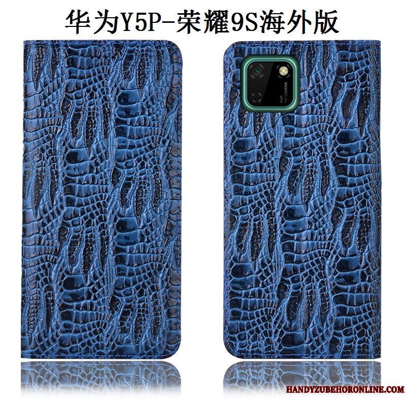 Etui Huawei Y5p Læder Mønster Anti-fald, Cover Huawei Y5p Beskyttelse Telefonblå