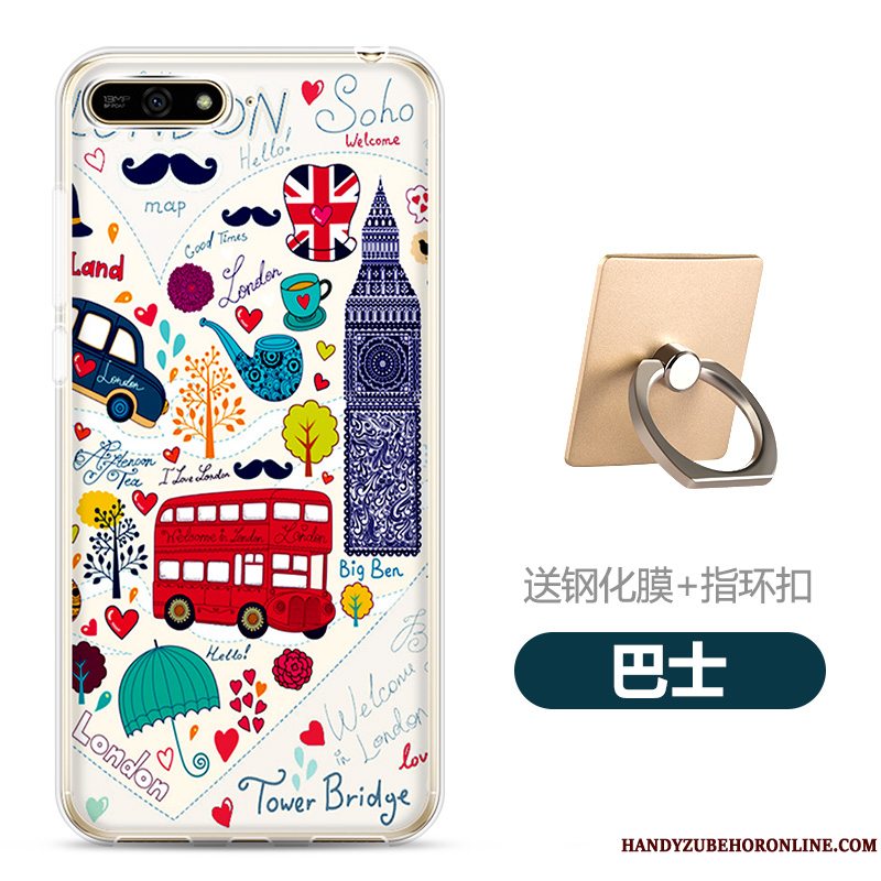 Etui Huawei Y6 2018 Blød Gennemsigtig Skærmbeskyttelse, Cover Huawei Y6 2018 Beskyttelse Hærdning