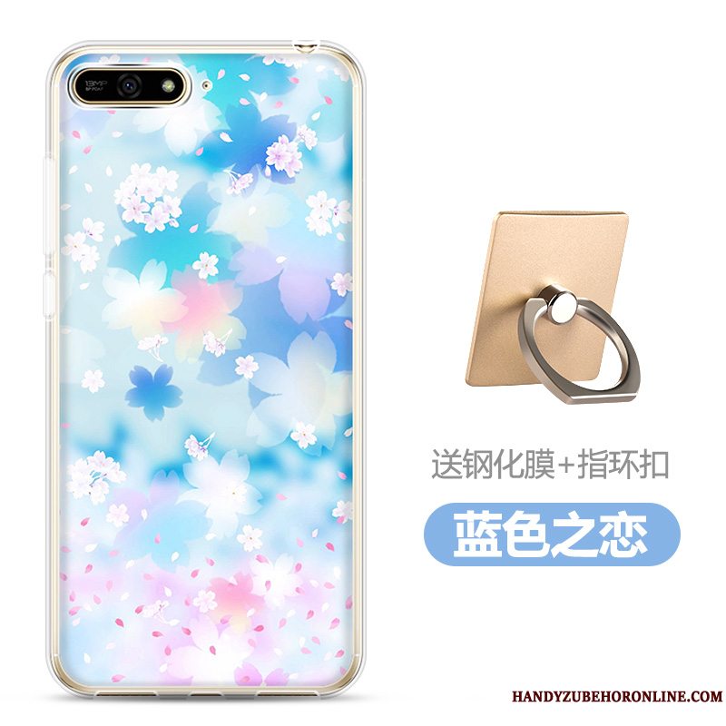 Etui Huawei Y6 2018 Cartoon Skærmbeskyttelse Gennemsigtig, Cover Huawei Y6 2018 Blød Hærdning