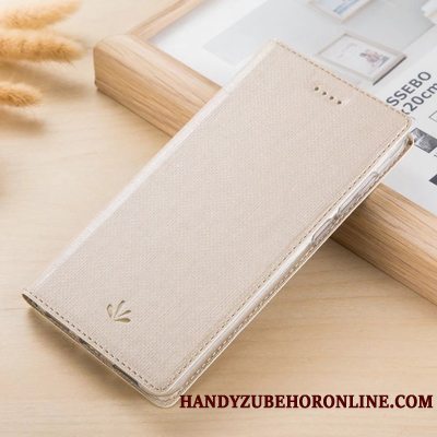 Etui Huawei Y6 2018 Læder Business Grå, Cover Huawei Y6 2018 Folio Kort Klud